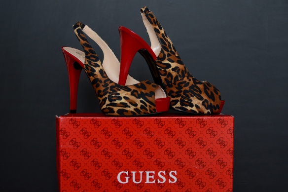 Red High Heels with Leopard Print for Boudoir Photo Shoot in Austin, TX